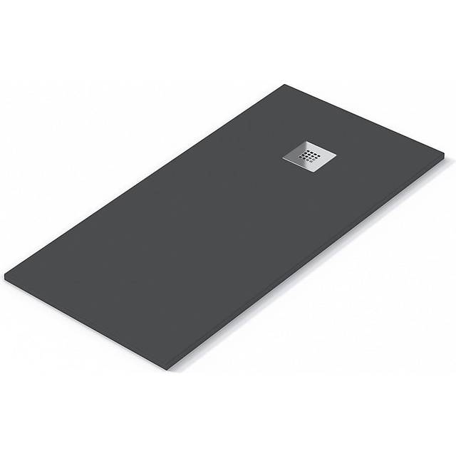 Honiston Rectangular Mineral Composite Slate Effect Shower Tray - Black - 1400mm x 700mm