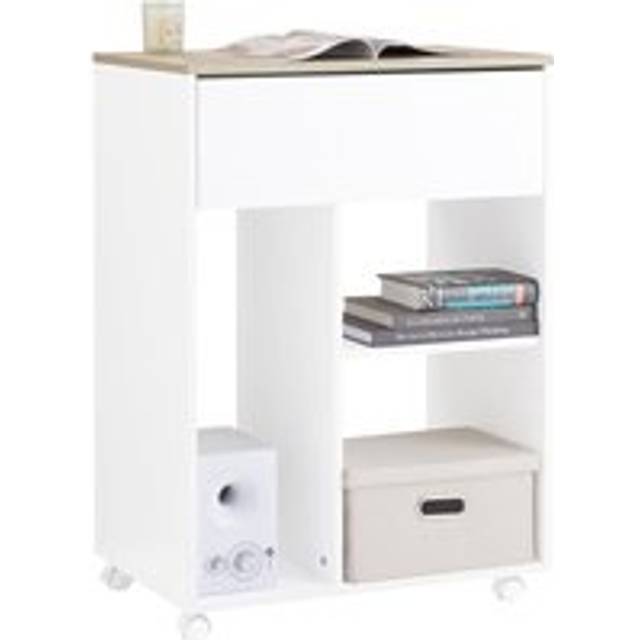 Sobuy - Mobile File Cabinet Printer Stand Side Cabinet on Wheels,ASK10-WN