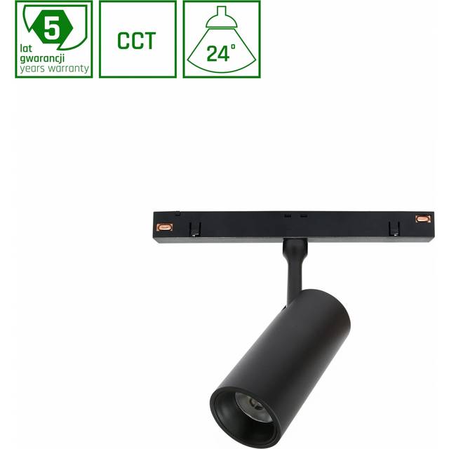 System Shift CCT Spot S - Skena Ljuss, 35x140x178mm, 6W, 24°, Svart, CCT Switch - Dimbar : Inte dimbar, Kulör : CCT (Varm till Kall Vit)