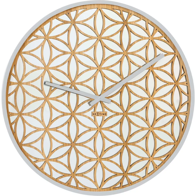 Nextime bella mirror grey silent sweep quartz 50cm wall clock