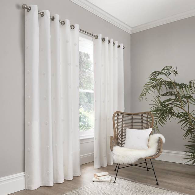 Zara Eyelet Semi Sheer Curtain (Width 117 x Drop 137 cm)