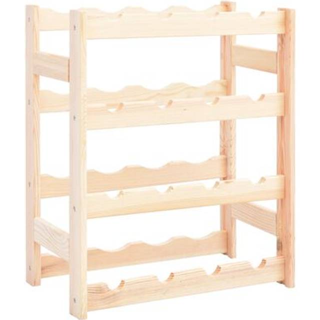 vidaXL Wine Rack for 16 Bottles Pinewood - Beige