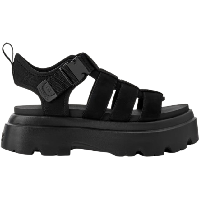 UGG for woman. 1152698 Cora leather sandals (36), Black, Flat, Buckle, Casual