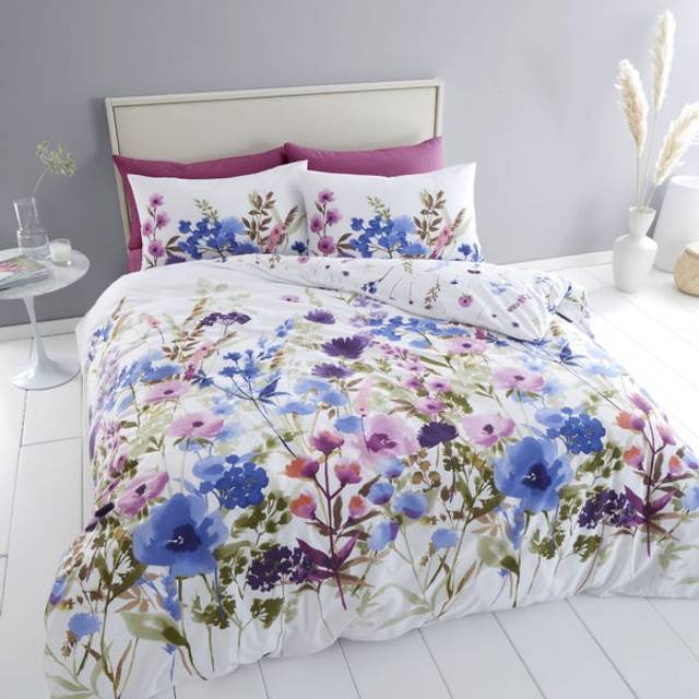Catherine Lansfield Countryside Floral Duvet Cover Set - Pink - Double
