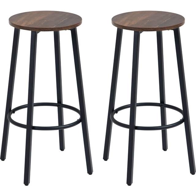 HOMCOM Bar Stools Set of 2 Counter Height Bar Stools for Dining Room Kitchen | TJ Hughes