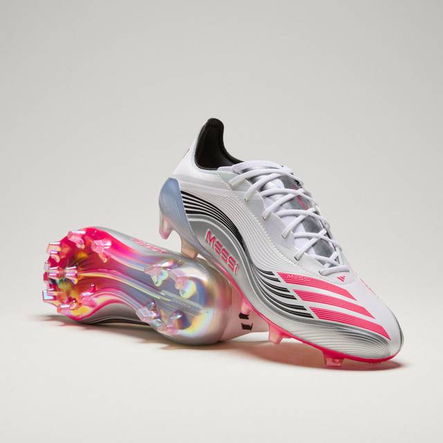 F50 Messi Elite Firm Ground Boots - Cloud White / Lucid Red / Silver Metallic - 13