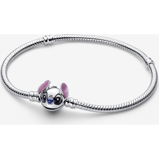 Pandora Disney Stitch Snake Chain Bracelet - Enamel / Sterling silver / Purple - Sz. 17 cm