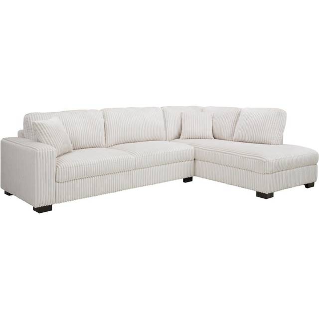 Tristan Corner Sofa - Cream Teddy (91cm H X 308cm W X 207cm D)
