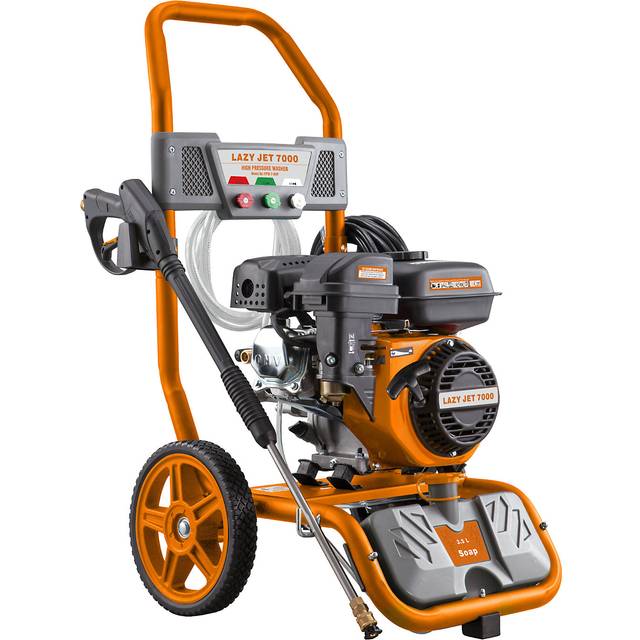 Petrol Pressure Washer - 8m Hose, 4 Nozzles & 3.5L Detergent Tank