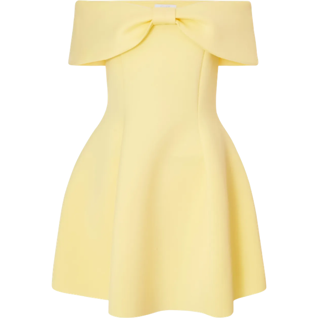 Lemon Bardot Bow Skater Dress - 8