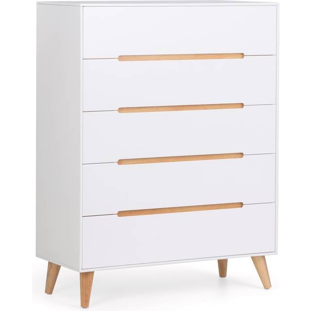 Julian Bowen Alicia 5 Drawer Chest Of Drawers, White