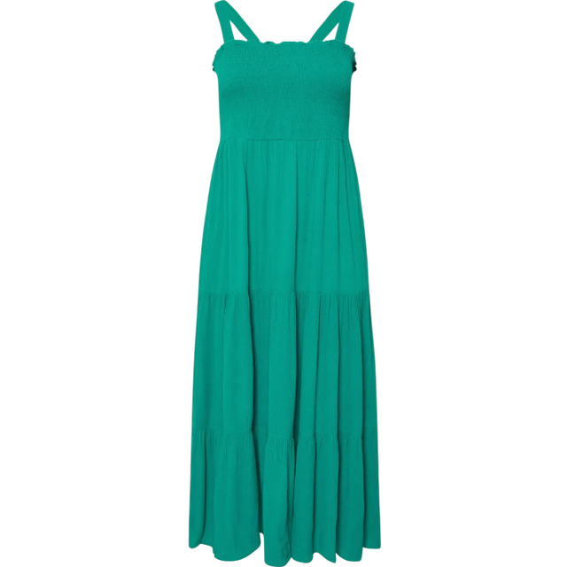 Yours Curve Teal Blue Shirred Strappy Maxi Dress, Women's Curve & Plus Size, Yours - Green - 22-24