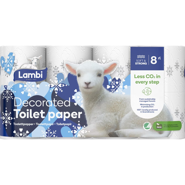 Lambi Toalettpapper Decorated 8 st