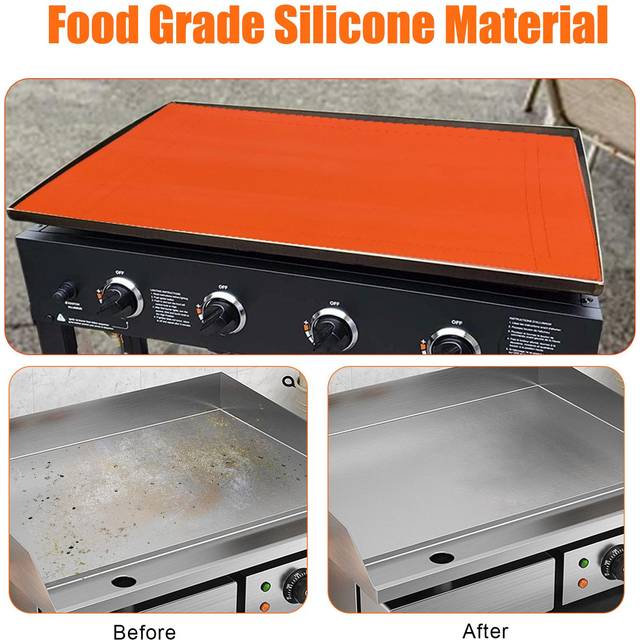 36 Inches Griddle Mat Compatible with Blackstone Griddle Accessories Food Grade Silicone Heavy Duty orange