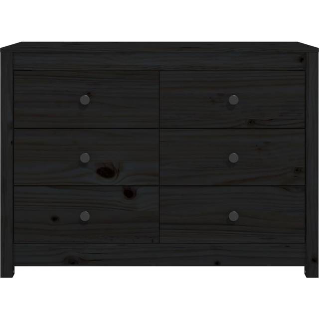 (Black, 100 x 40 x 72 cm) vidaXL Side Cabinet Side Table Storage Cupboard Sideboard Solid Wood Pine