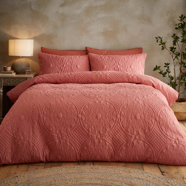 Mandalay Duvet Cover and Pillowcase Set - Pink Clay