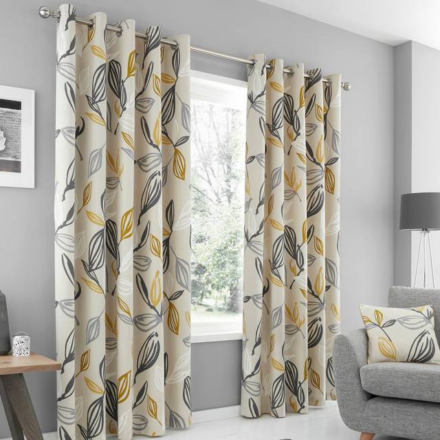 Ensley Eyelet Curtains - Ochre (168 x 229 cm)