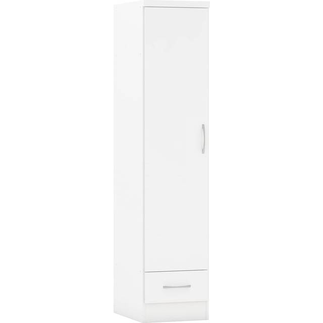 Seconique Nevada 1 Door 1 Drawer Wardrobe - White Gloss, White