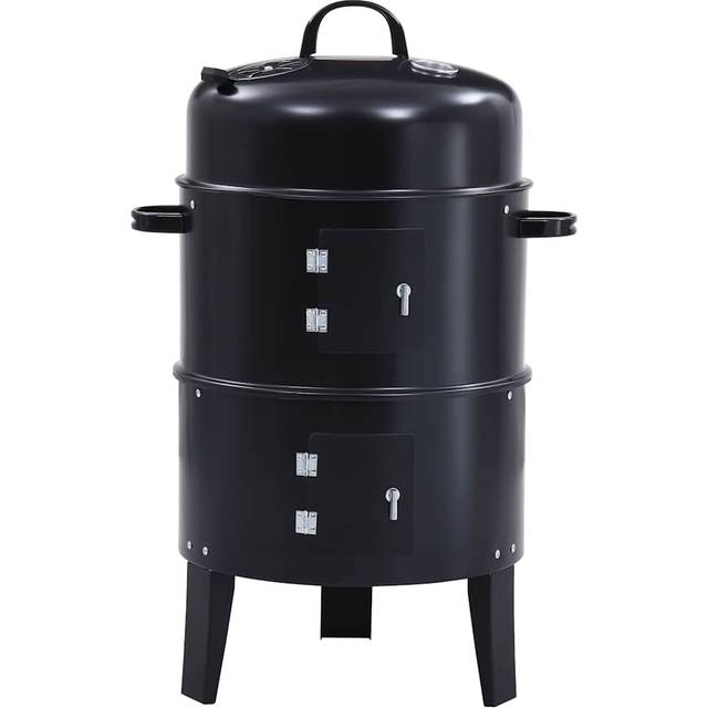 vidaXL 3-in-1 Charcoal Smoker BBQ Grill Outdoor Barbecue Freestanding Grill