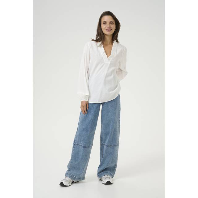 KAFFE Sanni Frill Detail V-Neck Top
