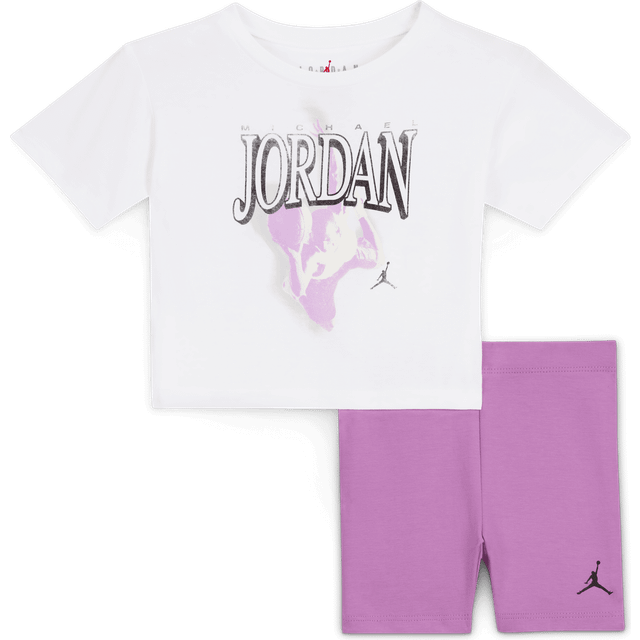 Nike Jordan Baby (12&#x2013;24M) Retro 1984 2-Piece Bike Shorts Set - Purple - Cotton