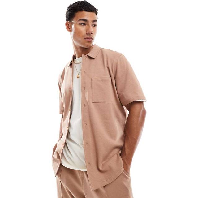 New Look Men's Mink Short Sleeve Interlock Jersey Shirt - M
