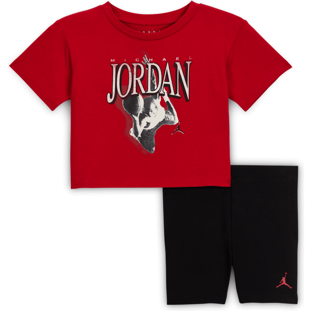 Nike Jordan Baby (12&#x2013;24M) Retro 1984 2-Piece Bike Shorts Set - Black - Cotton
