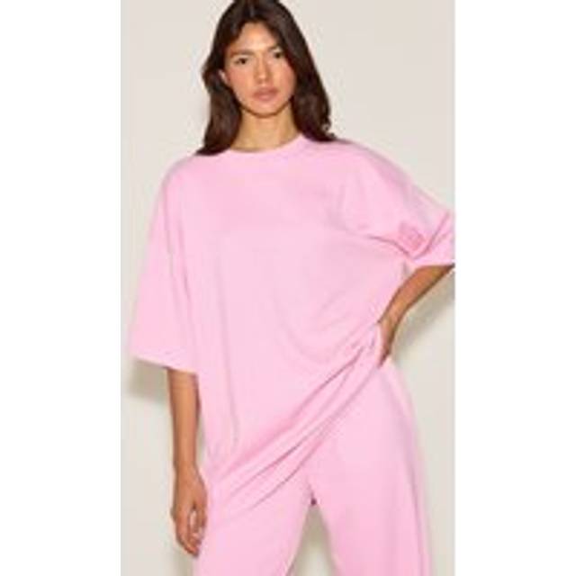 Candy Pink Jersey Oversized T-shirt, Pink - 4