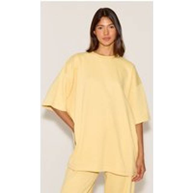 Butter Yellow Jersey Oversized T-shirt, Butter Yellow - 4