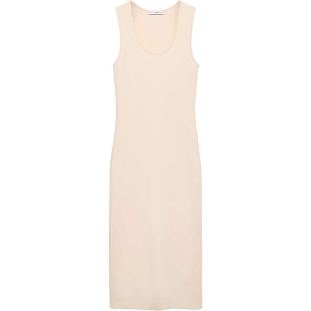 Fitted midi-dress ecru - Woman - 8 - MANGO - Ecru