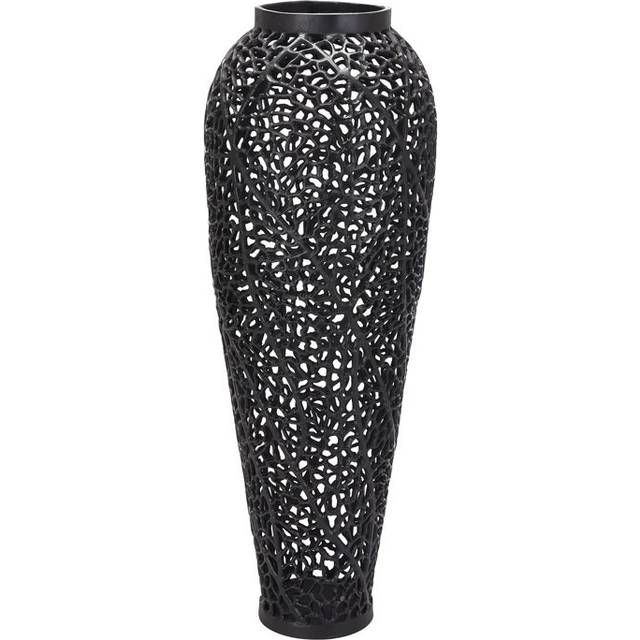 Hill Interiors - Cast Lattice Large Vase - Aluminium - L31 x W31 x H90 cm - Black