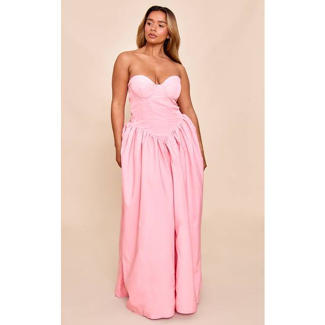 Shape Baby Pink Corseted Maxi Shift Dress, Pink - 16