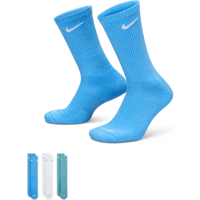 Nike 3 Pack Everyday Crew Sock - Multi - Size 2.5-5
