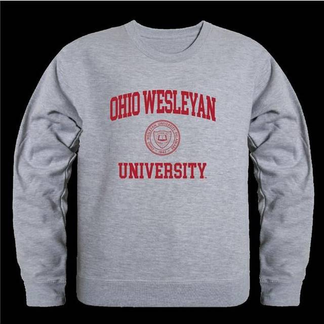 W Republic 568-564-HGY-02 Ohio Wesleyan University Bishops Seal Crewneck Sweatshirt, Heather Grey - Medium