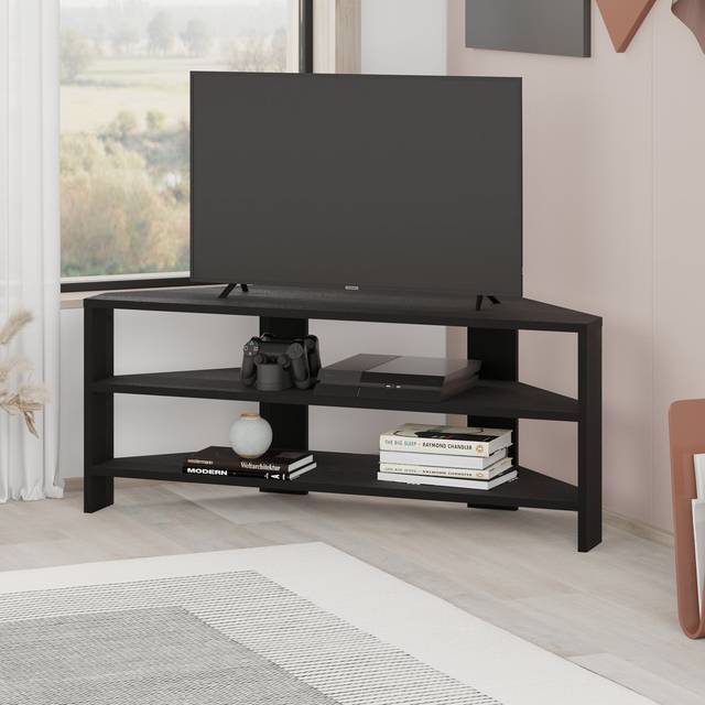Beene TV Stand for TVs up to 49" Stylish Corner Media Unit - Distressed Black (49&#34;)