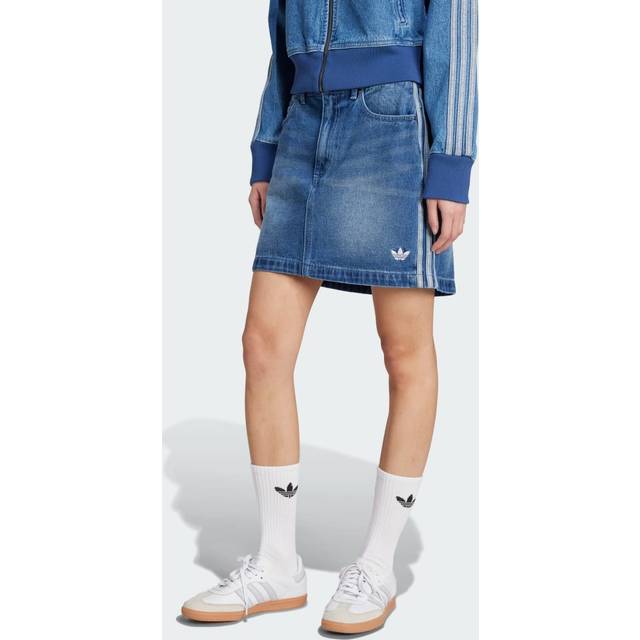 adidas 3-Stripes Denim Mini Skirt Indigo Denim 36 (36)