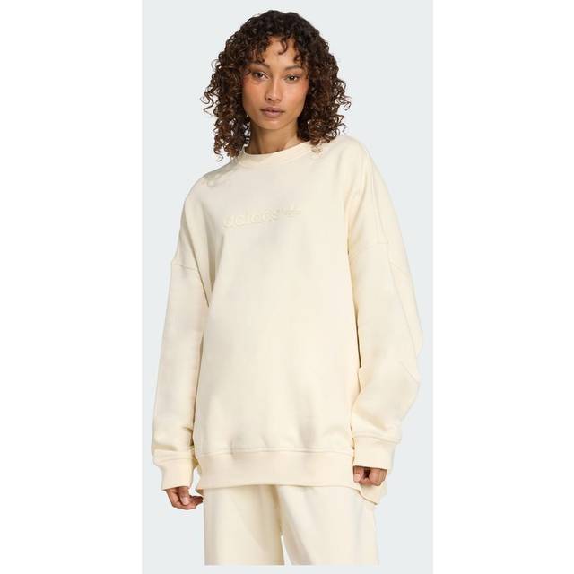 Essentials Linear Oversized Crew Sweatshirt - Cream White - M