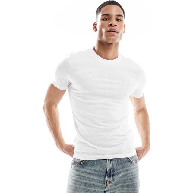 New Look Men's White Muscle Fit T-Shirt - L