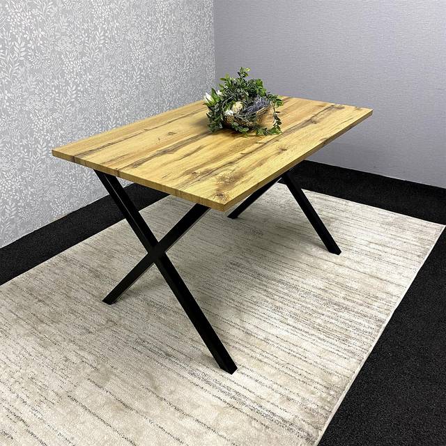 Kosy Koala Wooden Dining Table With Metal Legs For Dining, Work, Or Study, Multi