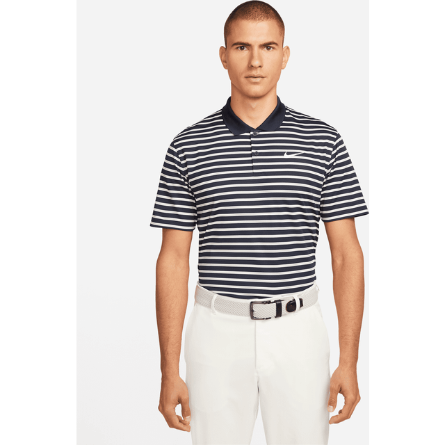 Nike Dri-FIT Victory Striped Polo Shirt - Obsidian/White Obsidian/White-Stripe / XXL