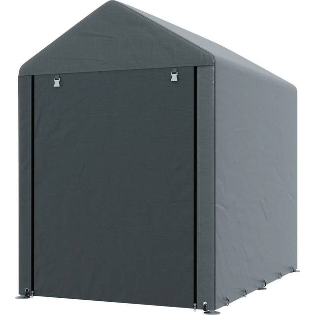 179 X 120Cm Temporary Garden Shed, With Accessories - Grey (165cm H X 120cm W X 179cm D)