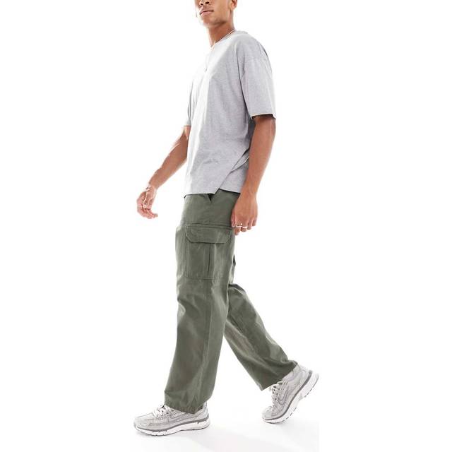 New Look Men's Khaki Relaxed Cotton Cargo Trousers - 30R