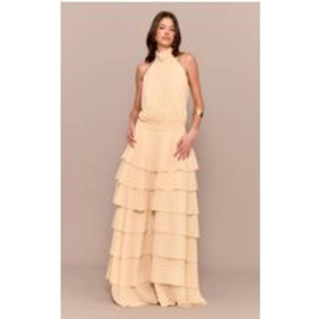Butter Yellow Chiffon Tiered Maxi Dress, Butter Yellow - 6