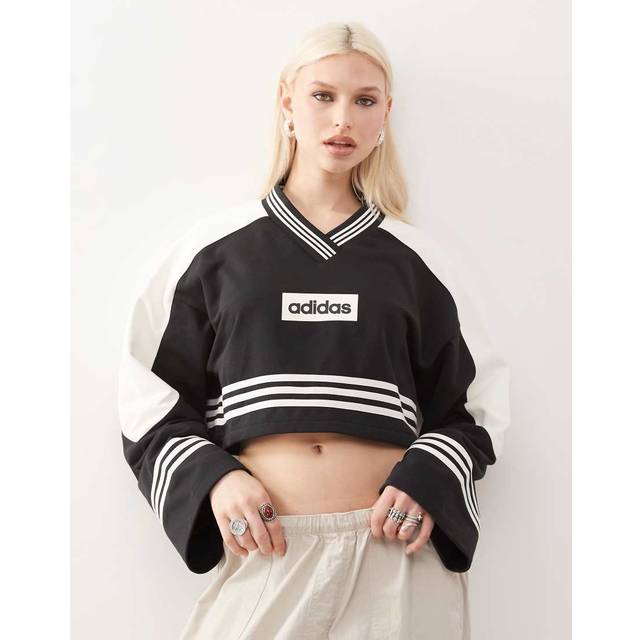 Sweatshirt adidas Blocking Crewneck Sweatshirt Black/ Off White S (S)