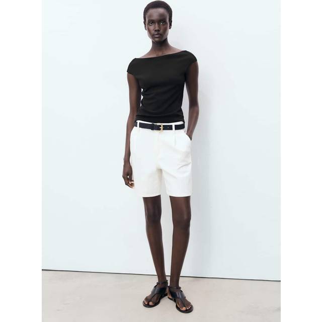 Open-back top black - Woman - S - MANGO - Black