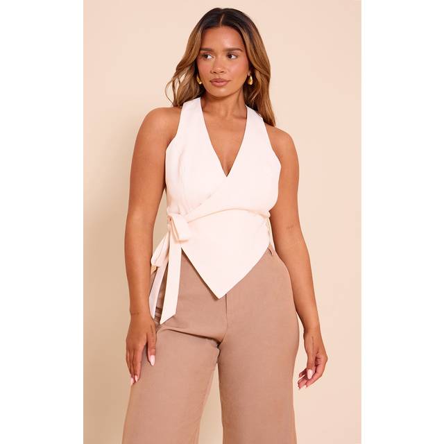 Shape Cream Tailored Tie Side Waistcoat, White - 12