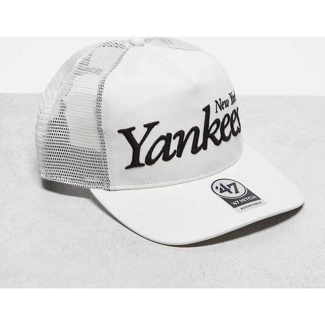 47 Brand – NY Yankees – Vit, figurnära truckerkeps med rak skärm-Vit/a