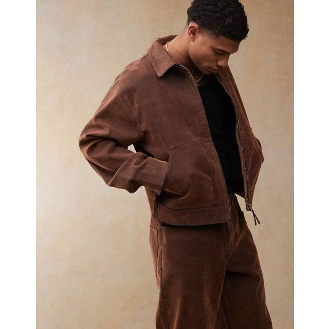 ASOS DESIGN – Ljusbrun harrington-jacka, del av set