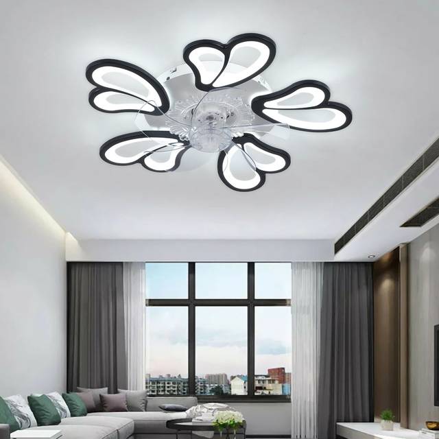 Stylish Indoor LED Ceiling Fan with Light - Clear