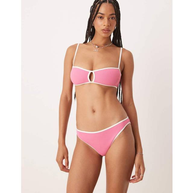 & Other Stories – Rosa, ribbad bikiniunderdel med kontraster